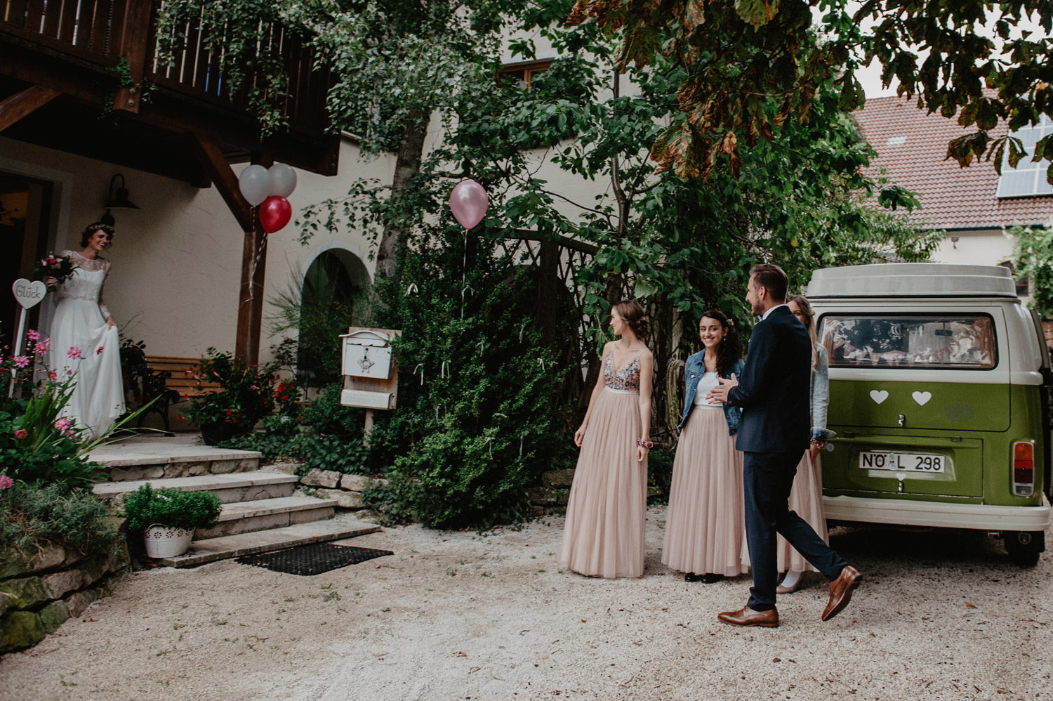 first look at bohemian wedding in germany