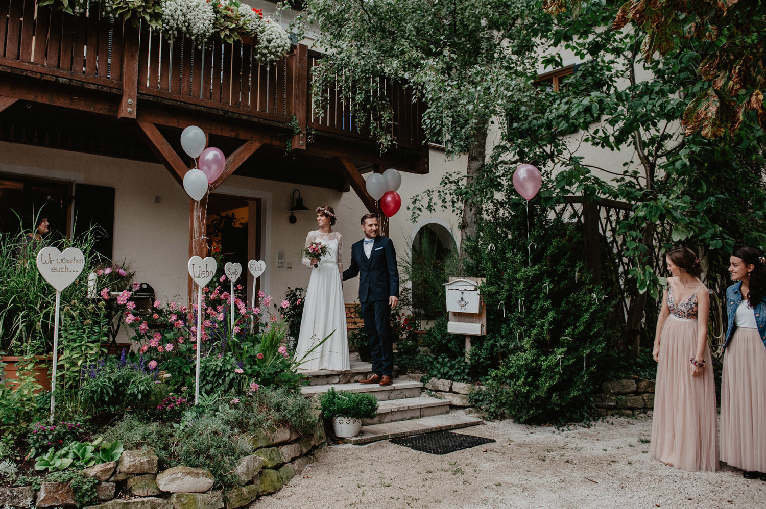 first look at bohemian wedding in germany 