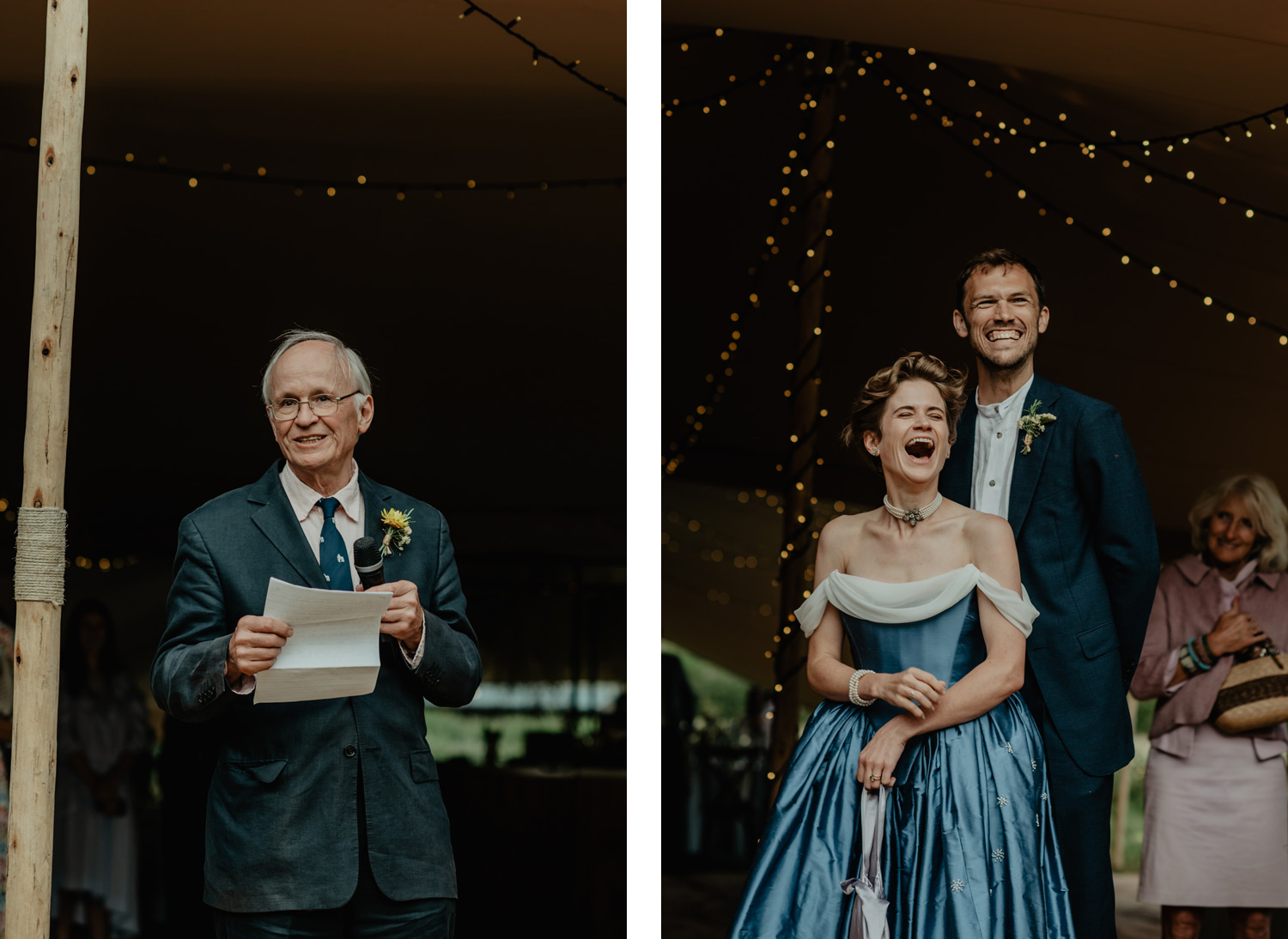 elegant english country garden wedding with blue dress by paula nadal featured in vogue by anne schwarz photography